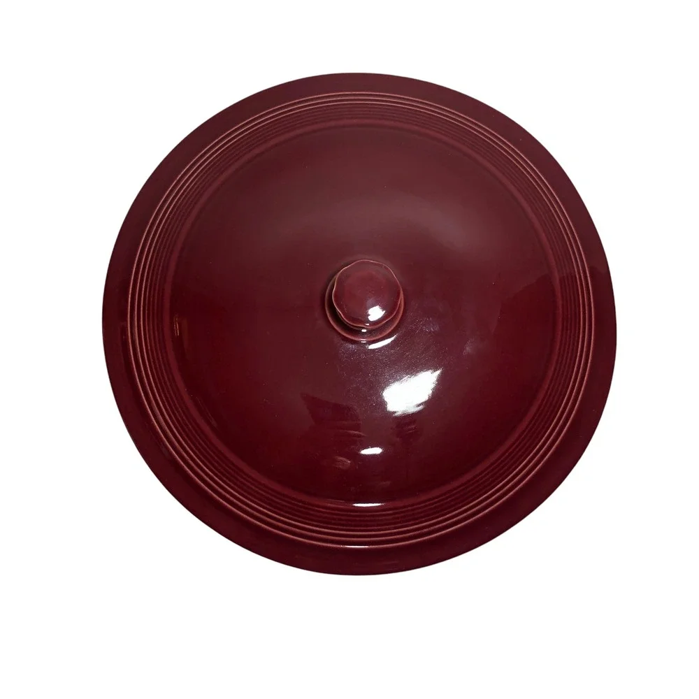 Fiestaware Burgandy Covered Lidded Casserole‎ Dish USA HLC Fiesta